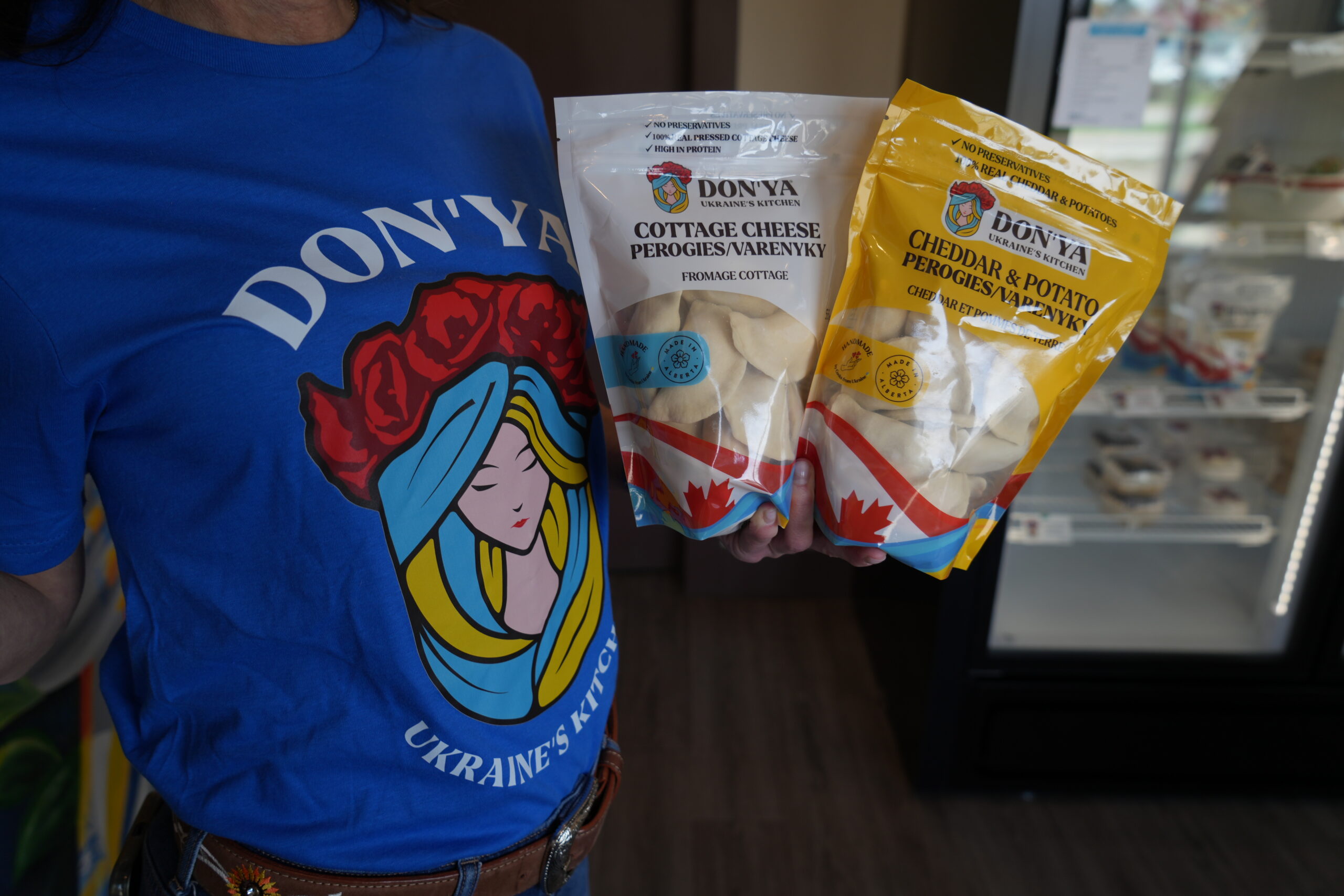 DONYA shirt and frozen perogies